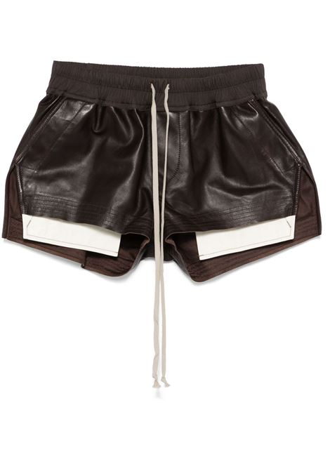 Brown Fog leather shorts Rick owens - women RICK OWENS | RP01E7316LBY14